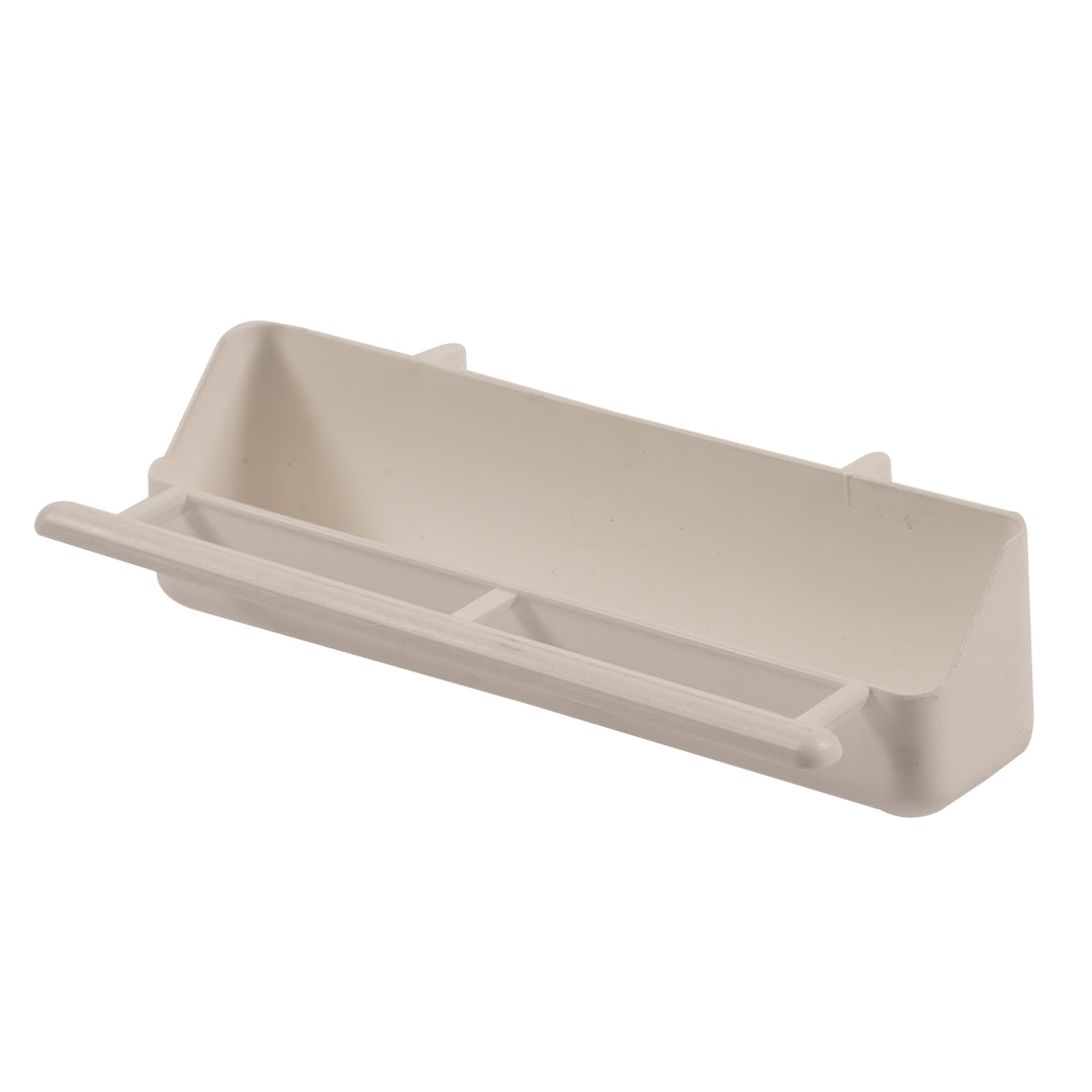 Eetbak volière wit +zitstokje 18 cm